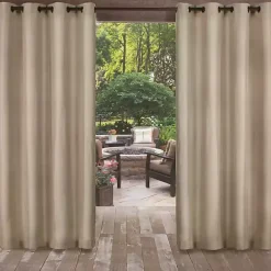 Clearance Kirklands Home Sand Biscayne Outdoor Curtain Panel Set, 84 in. Tan