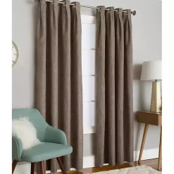 Discount Kirklands Home Sand Box Pleated Single Curtain Panel, 84 in. Brown