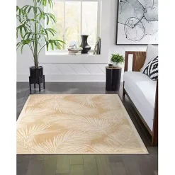 Best Kirklands Home Sand Cabo Palm Indoor/Outdoor Rug, 4x7