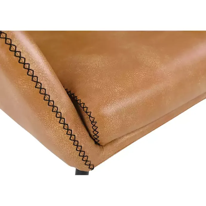 Kirklands Home Sand Faux Leather Scoop Accent Chair Tan