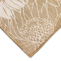 Hot Kirklands Home Sand Floral Blooms Outdoor Area Rug, 7x9