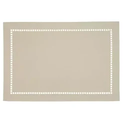 Discount Kirklands Home Sand Laser-Cut Hemstitch Placemats, Set of 4 Ivory