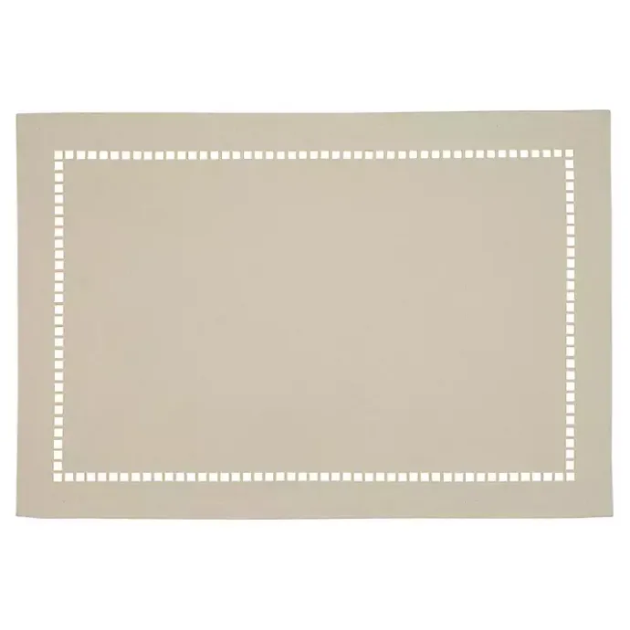 Discount Kirklands Home Sand Laser-Cut Hemstitch Placemats, Set of 4 Ivory