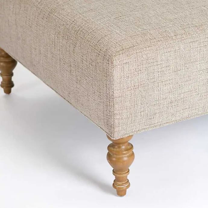 Best Kirklands Home Sand Upholstered Chanson Coffee Table Ottoman Tan