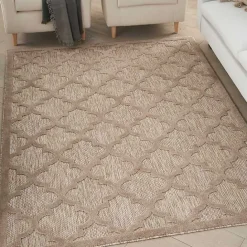 Clearance Kirklands Home Sandstone Natural Trellis Outdoor Area Rug, 4x6