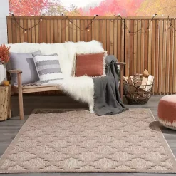 Clearance Kirklands Home Sandstone Natural Trellis Outdoor Area Rug, 4x6