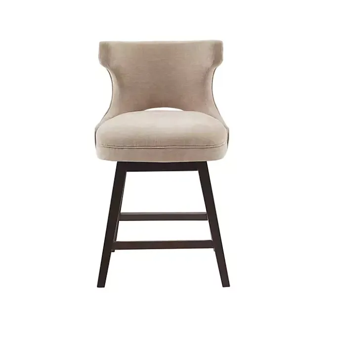 Best Kirklands Home Sandy Beige Curve Back Swivel Counter Stool Tan