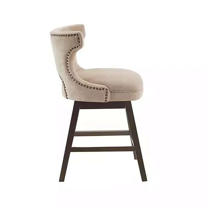 Best Kirklands Home Sandy Beige Curve Back Swivel Counter Stool Tan