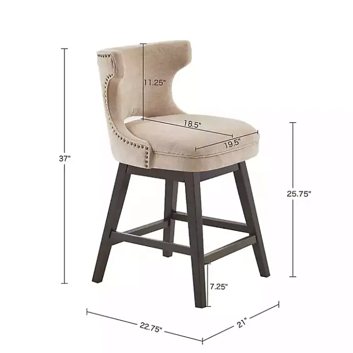 Best Kirklands Home Sandy Beige Curve Back Swivel Counter Stool Tan