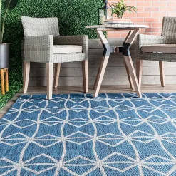 Online Kirklands Home Sanford Blue Geometric Shapes Outdoor Rug, 5x8
