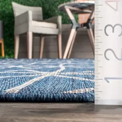 Online Kirklands Home Sanford Blue Geometric Shapes Outdoor Rug, 5x8