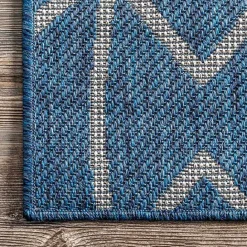 Best Kirklands Home Sanford Blue Geometric Shapes Outdoor Rug, 8x10
