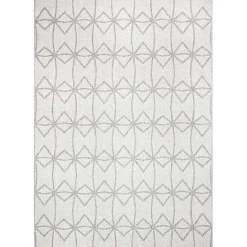 Online Kirklands Home Sanford Light Gray Geometric Outdoor Rug, 8x10