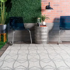 Online Kirklands Home Sanford Light Gray Geometric Outdoor Rug, 8x10