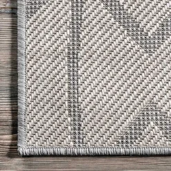 Online Kirklands Home Sanford Light Gray Geometric Outdoor Rug, 8x10