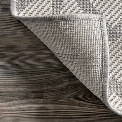 Online Kirklands Home Sanford Light Gray Geometric Outdoor Rug, 8x10