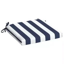 New Kirklands Home Sapphire Cabana Stripe Outdoor Seat Cushion Blue