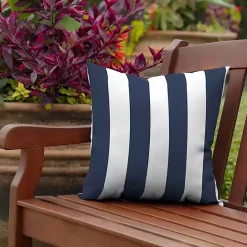 Outlet Kirklands Home Sapphire Cabana Stripe Outdoor Pillow Blue