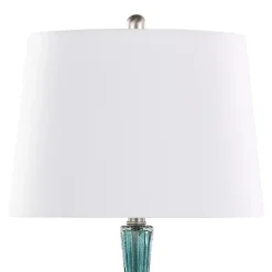 New Kirklands Home Sapphire Crackle Glass Table Lamps, Set of 2 White