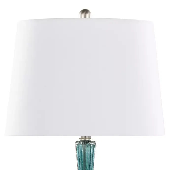 New Kirklands Home Sapphire Crackle Glass Table Lamps, Set of 2 White
