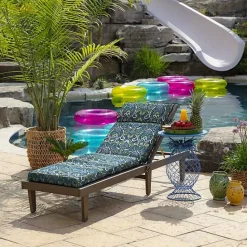 Online Kirklands Home Sapphire Damask Outdoor Chaise Cushion
