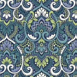 Online Kirklands Home Sapphire Damask Outdoor Chaise Cushion
