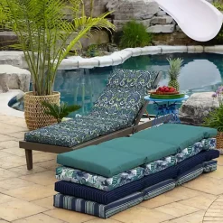 Online Kirklands Home Sapphire Damask Outdoor Chaise Cushion