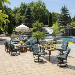 Online Kirklands Home Sapphire Damask Outdoor Chaise Cushion