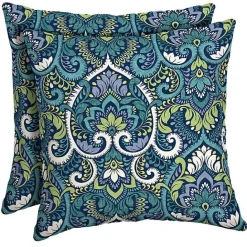 Clearance Kirklands Home Sapphire Damask Outdoor Pillows, Set of 2