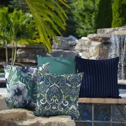Clearance Kirklands Home Sapphire Damask Outdoor Pillows, Set of 2