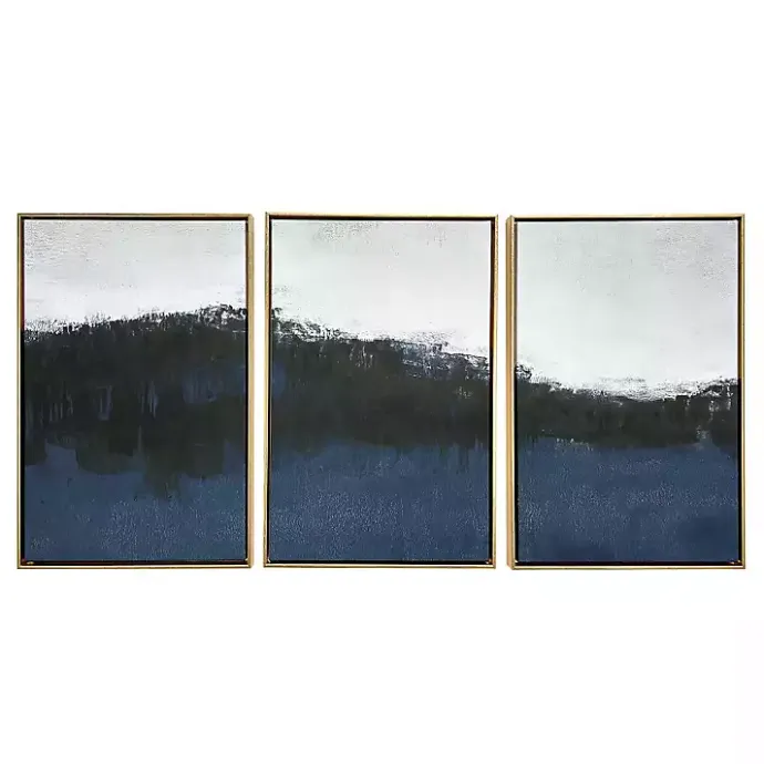 New Kirklands Home Sapphire Framed Canvas Art Prints, Set of 3