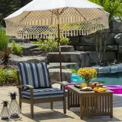 Online Kirklands Home Sapphire Stripe 2-pc. Outdoor Deep Seat Cushion Blue