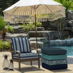 Online Kirklands Home Sapphire Stripe 2-pc. Outdoor Deep Seat Cushion Blue