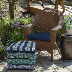 Clearance Kirklands Home Sapphire Texture 2-pc. Outdoor Wicker Cushion Set Blue