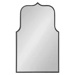 Kirklands Home Satin Arched Scallop Wall Mirror Black