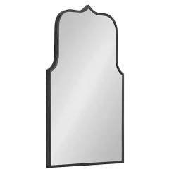 Kirklands Home Satin Arched Scallop Wall Mirror Black
