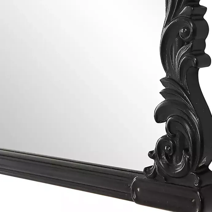 Discount Kirklands Home Satin Baroque Arched Wall Mirror Black