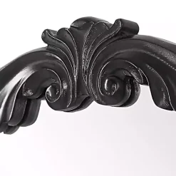Sale Kirklands Home Satin Black Ornate Round Wall Mirror