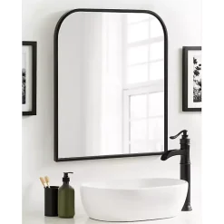 Discount Kirklands Home Satin Wide Arch Wall Mirror Black