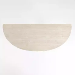 Outlet Kirklands Home Savannah Cream Distressed Half Moon Console Table White