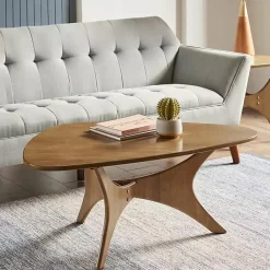 Clearance Kirklands Home Savannah Wooden Triangle Coffee Table Brown