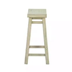 Sale Kirklands Home Sawgrass Wooden Saddle Seat Counter Stool White