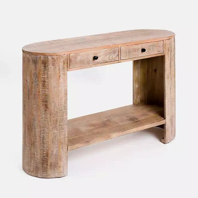 New Kirklands Home Sawmark 2-Drawer Console Table Brown