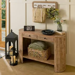 New Kirklands Home Sawmark 2-Drawer Console Table Brown