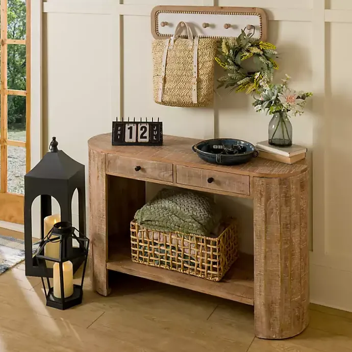 New Kirklands Home Sawmark 2-Drawer Console Table Brown
