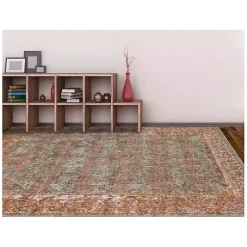 Hot Kirklands Home Sea Blue Eaton Transitional Area Rug, 7x9
