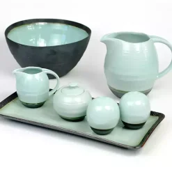 Discount Kirklands Home Seafoam and Onyx Serving Bowl
