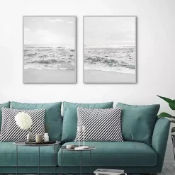 New Kirklands Home Seafoam Gentle Tides 2-pc. Framed Wall Art Set