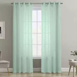 Online Kirklands Home Seafoam Boucle Sheer Curtain Panel, 84 in. Green