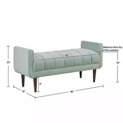 Kirklands Home Seafoam Velvet Bench Green